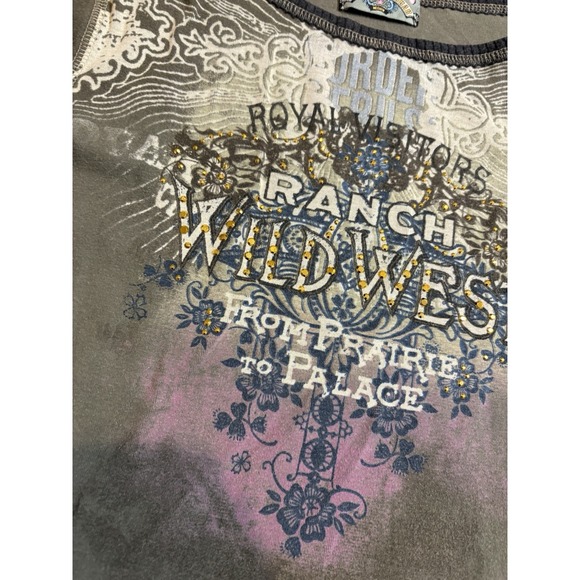 Women's Y2K Vanilla Sugar 3/4 Long Sleeve Shirt SZ M Wild West - Picture 3 of 6